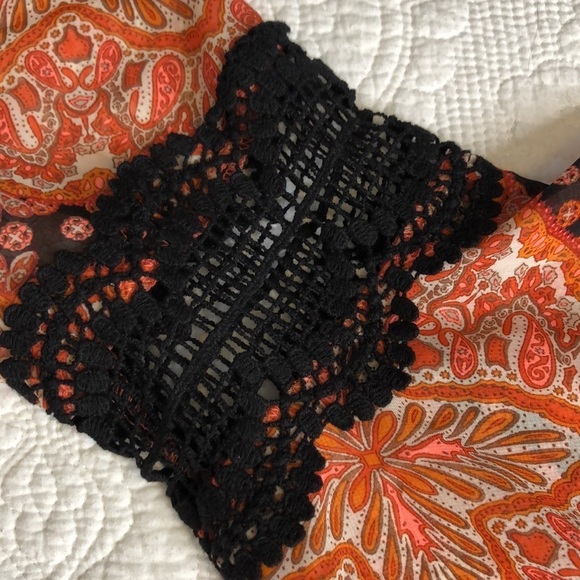 Paper Crane Anthropologie Boho Tunic Paisley Print Dress Size L - Picture 14 of 15